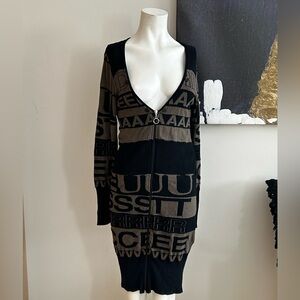 Knitted Black & Taupe Cardigan Dress truly beautiful!!